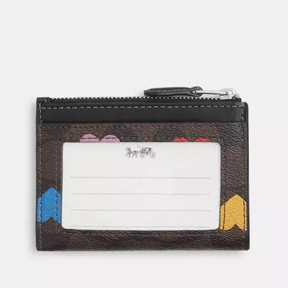 Coach Mini Skinny Id Case In Signature Canvas With Heart Print new with tags - Picture 2 of 8